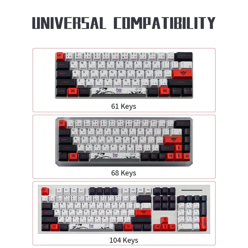 Keycap Anime Japanese Layout PBT Cherry Profile for Mechanical Keyboard 60/64/68/87/104/108