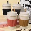 4/1PCS Portable Reusable Coffe Cup Portable Outdoor Travel Mug Heat Insulated Tea Coffee Cup 470ml Hotel Cup With Silicone Lids