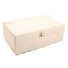 Home Storage Box Natural Wooden with Lid Golden Lock Postcard Organizer Handmade Craft Jewelry Case Wooden Box Casket