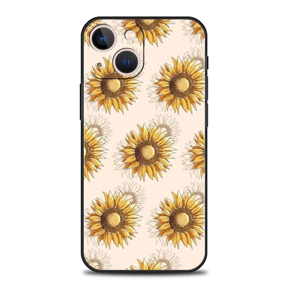 

Чехол для телефона Cover для iPhone 17 Pro Max 16 15 14 13 12 11 Pro Max Plus 17AIR Ударопрочный Мягкий ТПУ Летний Подсолнух Цветочный iPhone 13Pro Max