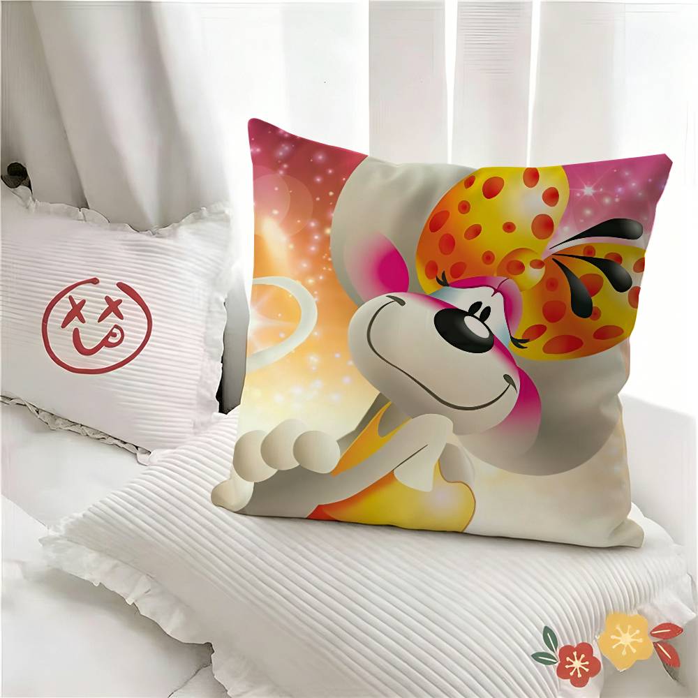 pc Classic Cartoon Character Diddl Pillow Case Fashion Square Pillowcase Bedroom Sofa Room Ins Decoration Leisure
