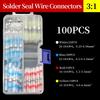 Solder Seal  Wire Connectors Kit Heat Shrink Butt Crimp Terminals Waterproof Electrical Cable Splice Connector