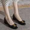Fashion New Women Shoes Elegant Dress Shoes Patent Leather Slip-On Boat Shoes Square Toe Women's Shoe Bow Tie