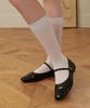 Tatiana Striped See-Through Midcalf Socks Sc8085 12 Colors