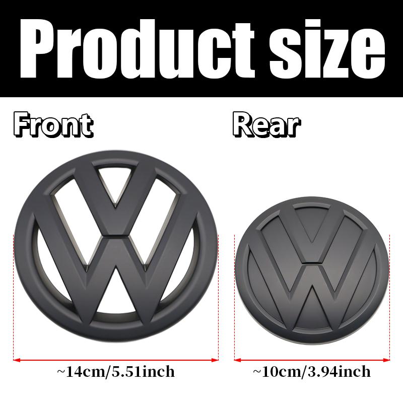 W1481Pc 140mm Car Logo Front Bonnet Hood 100mm Rear Tail Trunk Emblem For Volkswagen Passat 2011 2012 2013 2014 2015 Auto Accessorie