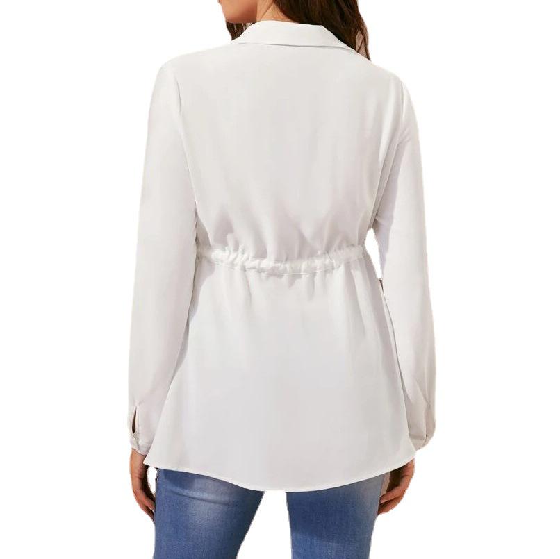 2022 Solid Color V-Neck Long-Sleeved Maternity Top