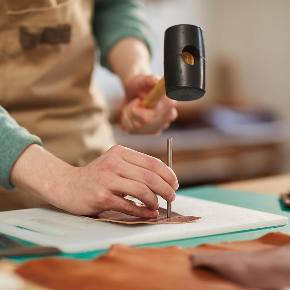 6Pcs Leather Round Hole Hollow Punch Set Puncher Cutter Tool Craft Working Kit for Watch Bands  Fabric Gasket Belts 1-5mm