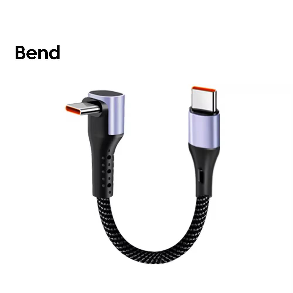 

15CM/30CM Short Elbow USB C Cable 66W USB A To Type C Fast Charging Cable for iphone 15 16 Huawei Samsung Xiaomi Power Bank Cord 0.15