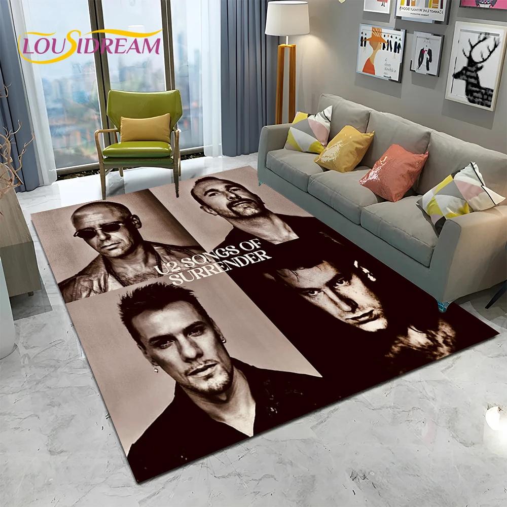 3D Printing U2 Rock Bang Bono Area Rug,Carpet Rug for Living Room Children's Bedroom Sofa Doormat Decor,Kids Non-slip Floor Mat