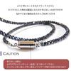 Black spinel coated necklace choker, convenient magnetic clasp, slim design (2.2mm thickness), 42cm - 60cm length, women'smen's, made in Japan (45cm