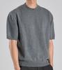 Beoteunseoul Minimal Round Wool Blend Short Sleeve Knit (Gray)