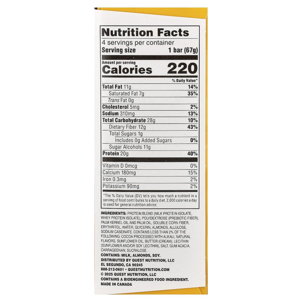 Quest Nutrition Stags, Protein Bar, Salted Caramel, 4 Bars, 67g Each (2.36oz)
