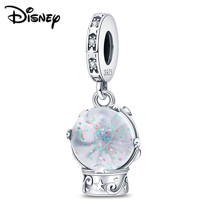 Disney 925 Silber Winnie Puuh Kürbiswagen und Minnie Anhänger Perlen Geeignet für DIY Armband Kann an Familie und Freunde verschenkt werden