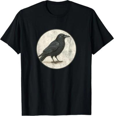 American Crow T-Shirt Retro Bird Tee Design *NEW 10* Colors by Bird.Fan