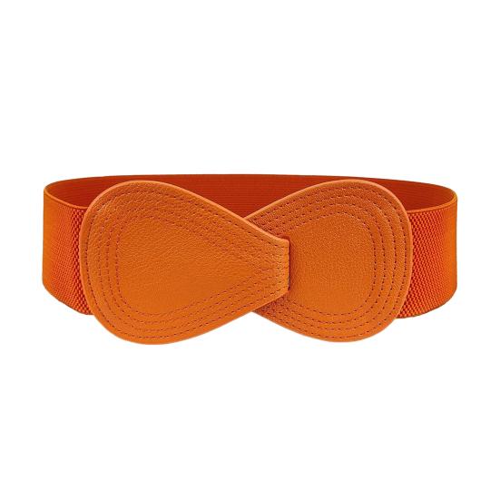 Imitation Leather Women Waistband Dress Shirt Top Versatile Belt Women Elastic Waist Cover Daily Dress Decoration