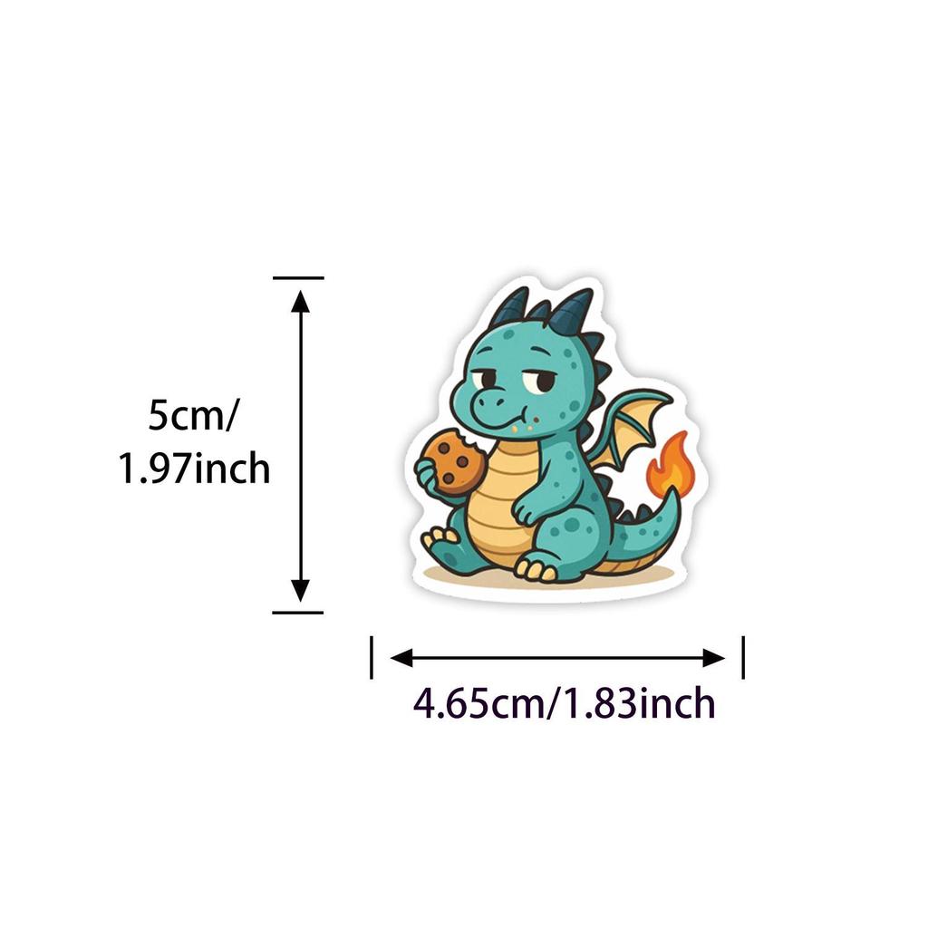 54 Q-Version Dinosaur Stickers - Creative, DIY, Waterproof, Ideal for Kids' Journals & Phones.