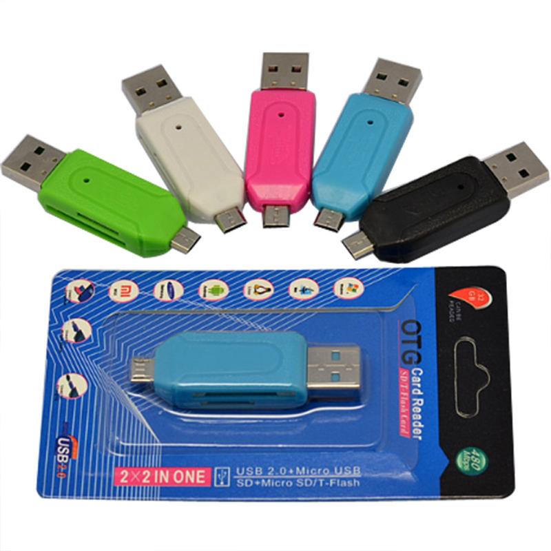 Cheap OTG Mobile Phone Card Reader Mobile Phone Computer Dualuse Card Reader SD/TF Card Reader