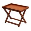 Foldable Folding Square Bamboo Side Table Wooden Tray-Style
