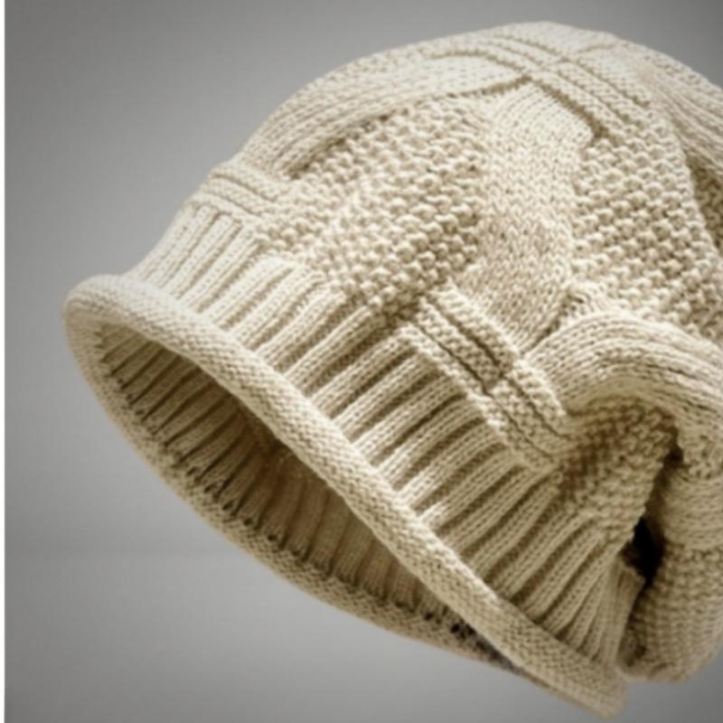 Herbst Winter Lose Gestrickte Wollmütze Frauen Neue Mode Rolled Dünne Samt Casual Warme Gehörschutz Gewellte Mütze