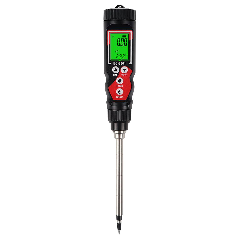 

EC8801 EC Temp Soil Tester Detector Backlight Electrical Conductivity Meter for Greenhouse Agricultural Planting Soil Analyzer