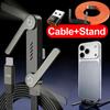 240W 2-in-1 Fast Charging Foldable Bracket Data Cable Type-C To Type-C USB To Type-C Data Wire with OTG Phone Stand