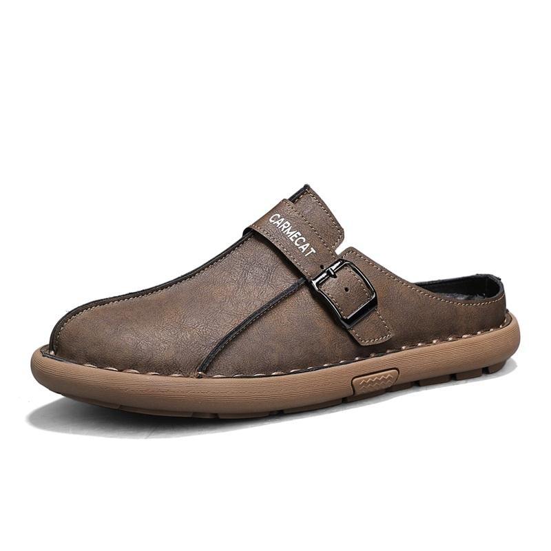 Vīriešu Retro Birken Stila Koka Zābaki-Mūļi