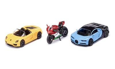 Siku Sports Car Motor Bike Set for Ages 3 and Up SK6313 &
