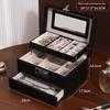 Minimalist High-end Jewelry Storage Box Pu Multi-layer Multi-function Large-capacity Jewelry Box with Mirror and Lock