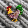 Chicken Rooster Brooch Pin, Acrylic Lightweight Farm Animal Jewelry, for Backpacks Hats Jackets Thanksgiving