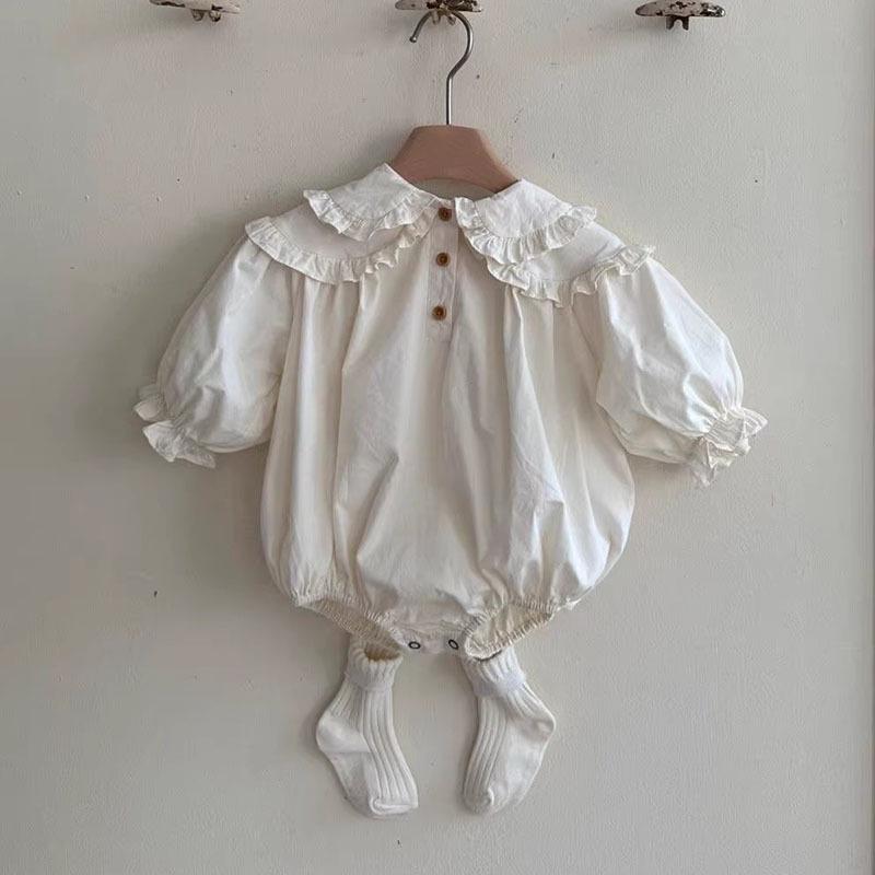 "Niedliches koreanischer Stil Puffärmel Baby Mädchen Kleid mit Strickjacke"