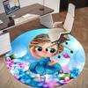 1pc Princess Butterfly Round Chair mat office Area Rug - Non-Slip, Floor Mat for Office, Bedroom, and Indoor Decor p127249