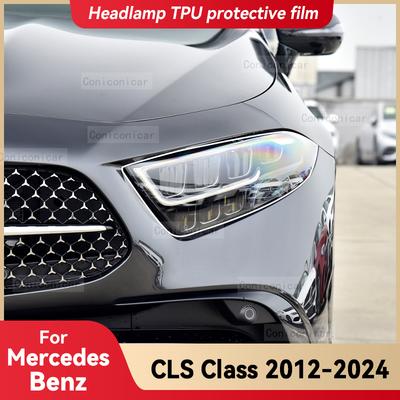 Für Mercedes Benz CLS Klasse 2012-2024 Auto Scheinwerfer Transparente TPU Schutzfolie Frontlicht Farbwechsel Zubehör