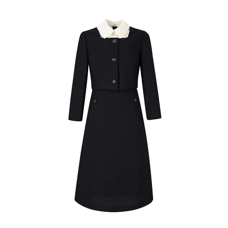 SOUP Shirt Collar Contrast Dress (Sz9Opm1)