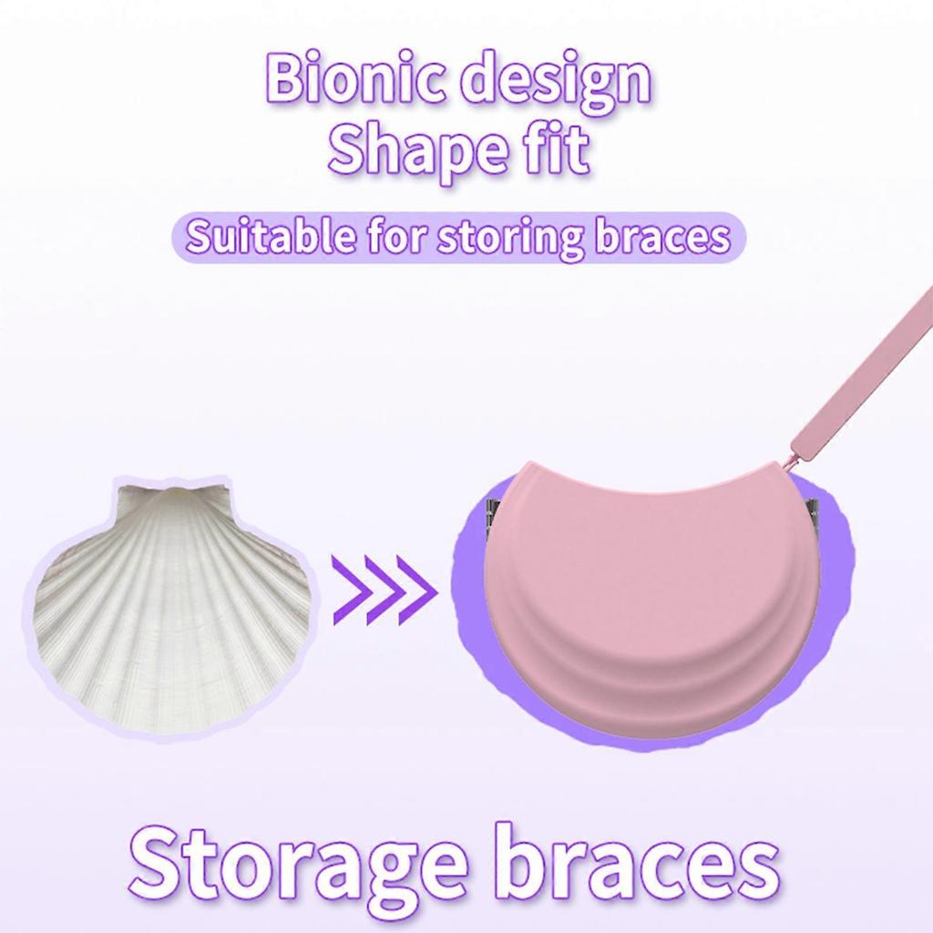 Silikon-Retainer-Etui Weiches Aligner-Etui Halter Zahnärztliches Behälter-Kieferorthopädie-Etui mit Lanyard für Mädchen Frauen Männer Reisen Lila