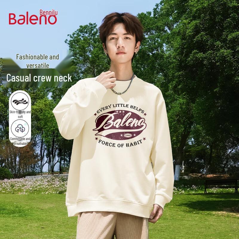 Baleno Men's Retro Loose Fit Crew Neck Sweatshirt