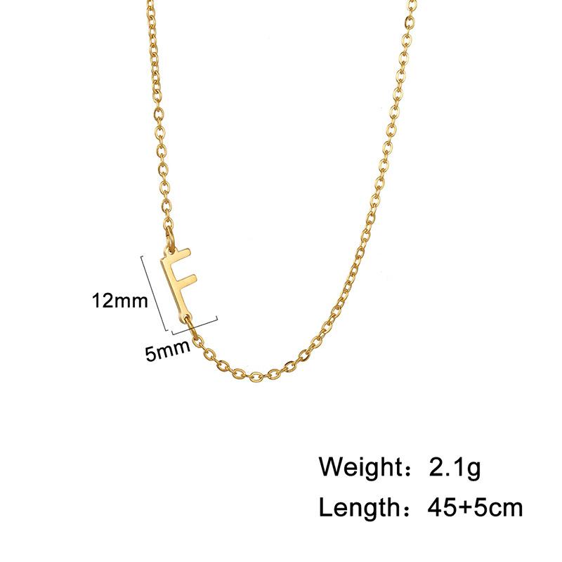 A-Z Letter Choker Necklace Personalized Alphabet Side Pendant Jewelry Gift for Birthday and Fashion Accessories