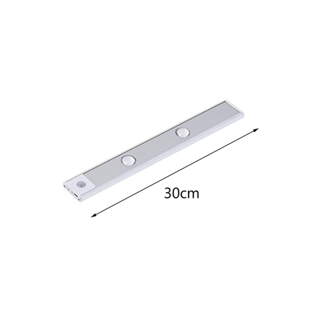 Intelligent LED human body sensor lamp rechargeable lamp cabinet cabinet lamp bar  20CM Space Silver Trichromatic Dimming