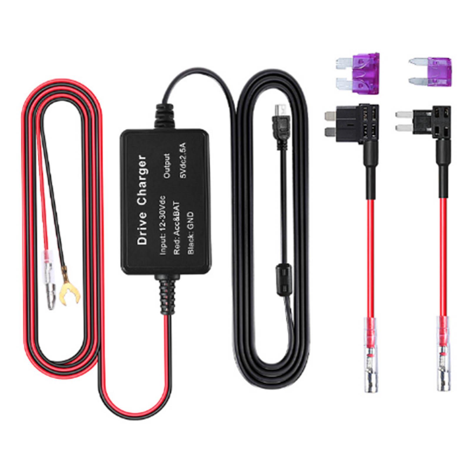 

Комплект проводов для видеорегистратора, USB-адаптер от 12 В до 30 В, 5 В, защита от низкого напряжения, видеорегистратор для зеркала