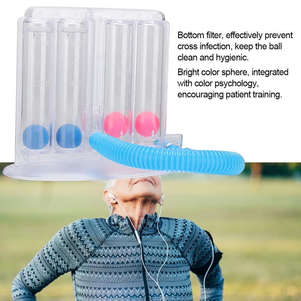 Deep Breathing Lung Exerciser Incentive Spirometer Breath Measurement System4 Ball Suction and Blow
