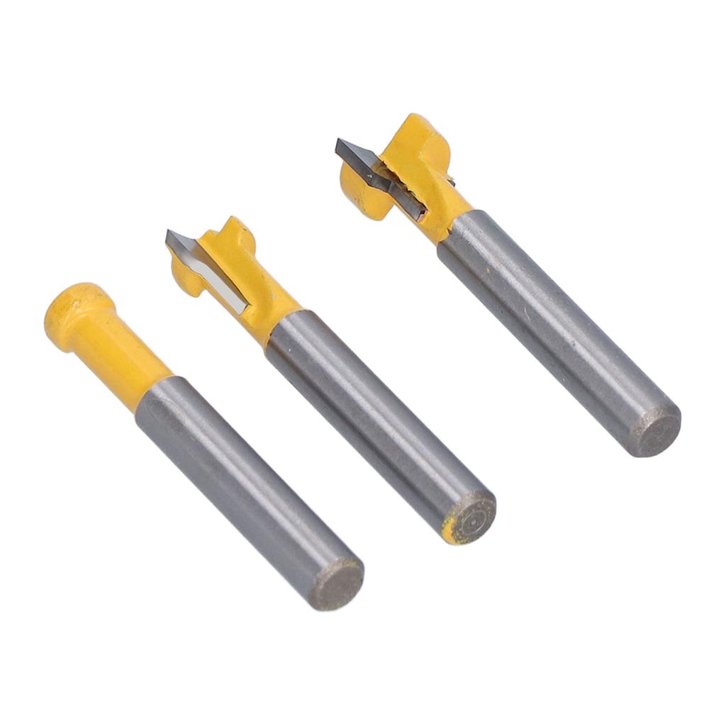 3Pcs Keyhole Router Bits Set 14in Shank T Slot Routers Bit Milling Cutters for Wood