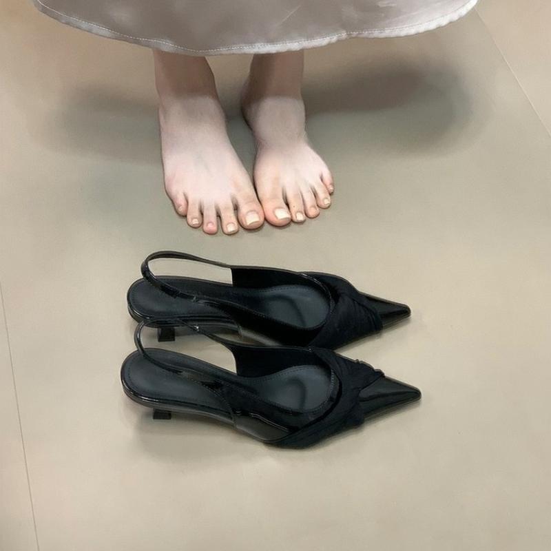 

Мода 2025 Лето Новые Мягкая Кожа Квадратный Носок Кот с Вьетнамками Женская Мода Тонкий Ремешок Тонкий Каблук Мягкая Подошва Вьетнамки 35 чёрный