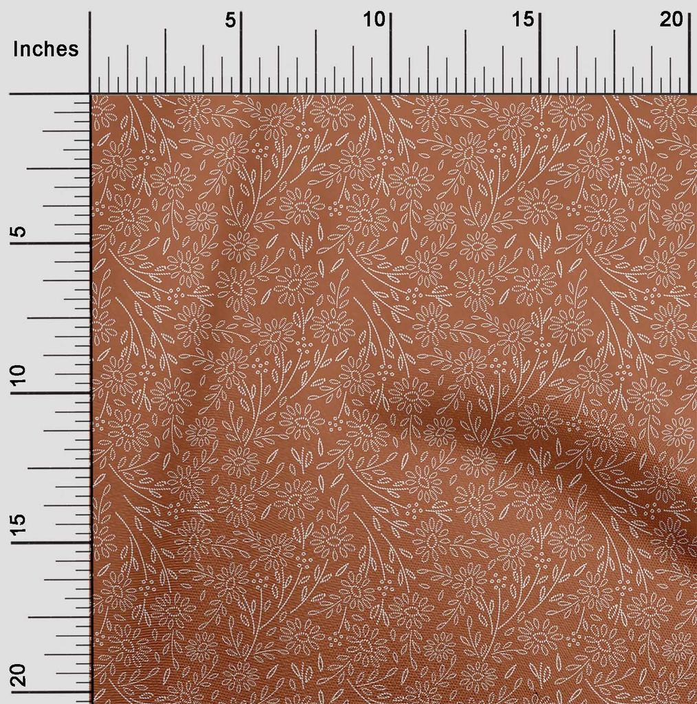 oneOone Cotton Flex Fabric Artistic Floral Sashiko Print Fabric Prints by Yard 40 Inch