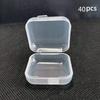 40pcs Mini Plastic Square Storage Containers with Hinged Lid Clear Jewelry Organizer for Earrings Rings Portable Pill Case Boxes