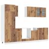 8 Piece Kitchen Cabinet Set Kalmar Rustic Wood Effect Particleboard