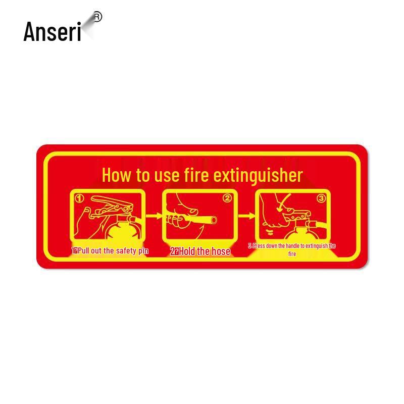 Anserui Economical Self-Luminous Fire Safety Sign: Fire Extinguisher Usage