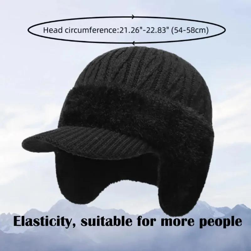 Unisex Ski Sports Winter Hat Plush Fur Lined Warm Earflap Cap Stylish Soft Beanie Outdoor Thick Knitted Warm Cap 2025