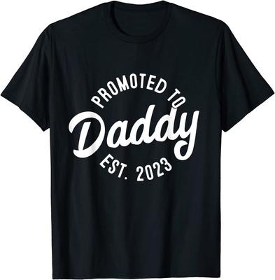 Camiseta unissex papai seja pai pela primeira vez pai promovido papai 2023