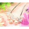[Miaomyao] Hairpin U-Shaped Hair Ornament Japanese Style Yukata Kimono Pearl Hair Comb Flower Hair Accessory Silver Large Size