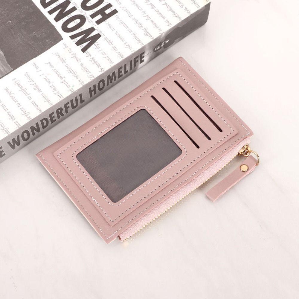 Portable PU Leather Women Coin Wallet Multi-card Slot Waterproof Card Bag Ultra-Thin Short Wallet Daily Use