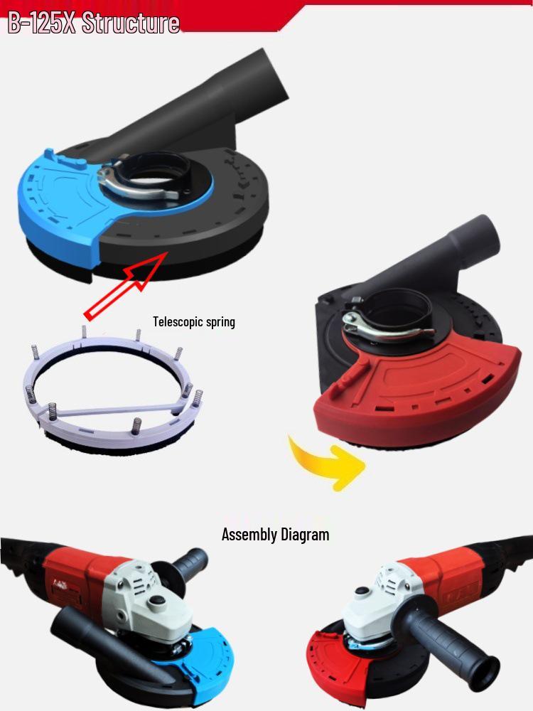 5-Inch Dust Shroud for 125/180/230 Angle Grinder, Concrete Stone Dust-Free Grinding Cover